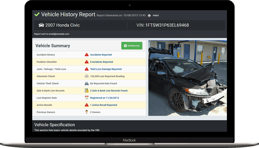 Get Your Free VinCheckUp Vehicle History Report